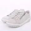 ACO Damen Halbschuh Rauleder H- Weite Wechselfußbett grau blau S14 1368/1312