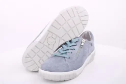 ACO Damen Halbschuh Rauleder H- Weite Wechselfußbett grau blau S14 1368/1312