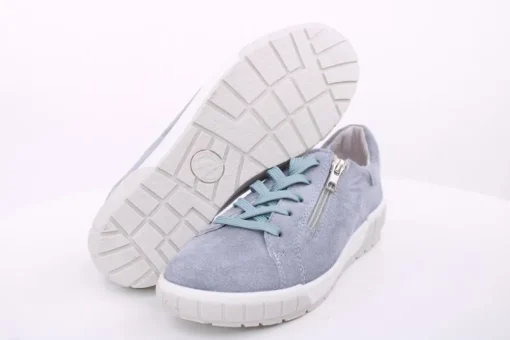 ACO Damen Halbschuh Rauleder H- Weite Wechselfußbett grau blau S14 1368/1312