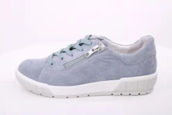 ACO Damen Halbschuh Rauleder H- Weite Wechselfußbett grau blau S14 1368/1312