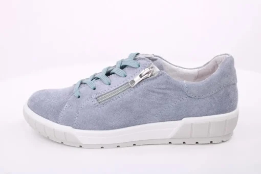ACO Damen Halbschuh Rauleder H- Weite Wechselfußbett grau blau S14 1368/1312