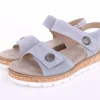 Aco Sandalette Mia 24 Leder Klettverschluss Wechselfußbett  blau S13  545/8194