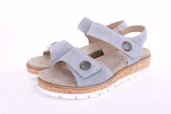 Aco Sandalette Mia 24 Leder Klettverschluss Wechselfußbett  blau S13  545/8194
