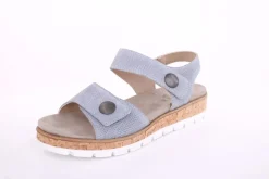 Aco Sandalette Mia 24 Leder Klettverschluss Wechselfußbett  blau S13  545/8194