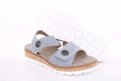 Aco Sandalette Mia 24 Leder Klettverschluss Wechselfußbett  blau S13  545/8194
