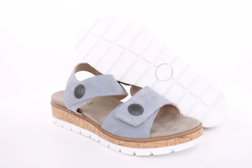 Aco Sandalette Mia 24 Leder Klettverschluss Wechselfußbett  blau S13  545/8194