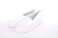 ACO TILDA 06 Damen Slipper Leder weiß, grau  S13 1295/10916