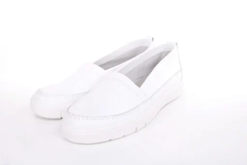 ACO TILDA 06 Damen Slipper Leder weiß, grau  S13 1295/10916