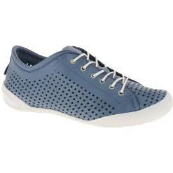 Andrea Conti Damen Schnürschuh Halbschuh Leder Lochmuster Wechselfußbett blau S14 03457671119