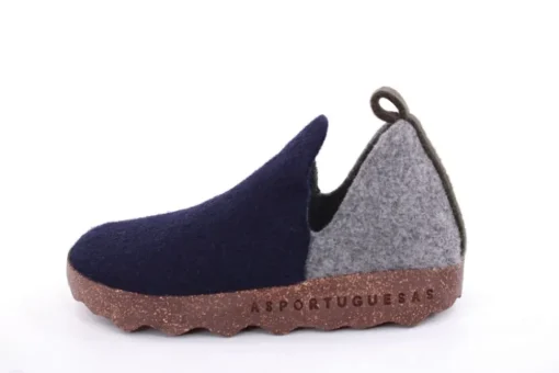 ASPORTUGUESAS City Round Toe Schuh Damen Wolle Kork- Sohle vegan grau S22 P018086011
