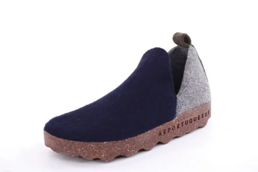 ASPORTUGUESAS City Round Toe Schuh Damen Wolle Kork- Sohle vegan grau S22 P018086011