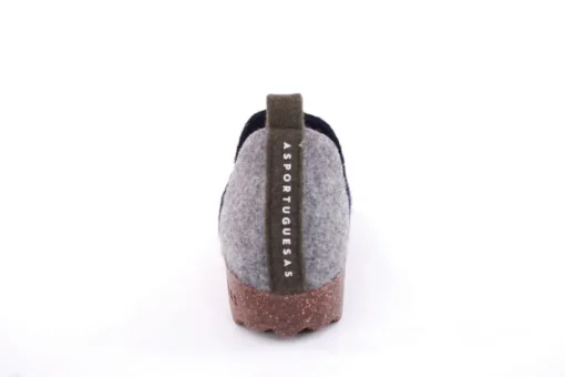 ASPORTUGUESAS City Round Toe Schuh Damen Wolle Kork- Sohle vegan grau S22 P018086011