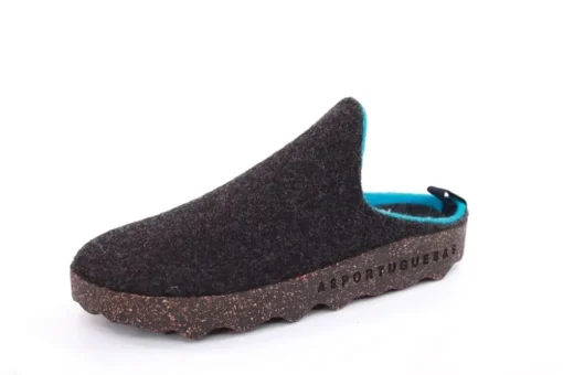 ASPORTUGUESAS Damen Pantolette Wolle Kork vegan Nachhaltig grau S22 P018023016