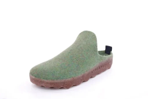 ASPORTUGUESAS Damen Pantolette Wolle Kork vegan Nachhaltig grün S22 P018023053