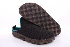 ASPORTUGUESAS Damen Pantolette Wolle Kork vegan Nachhaltig grau S22 P018023016