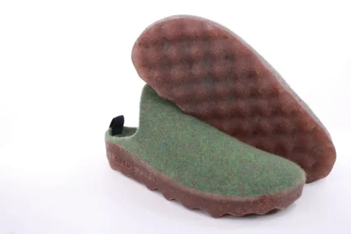 ASPORTUGUESAS Damen Pantolette Wolle Kork vegan Nachhaltig grün S22 P018023053