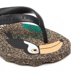 ASPORTUGUESAS Zehentrenner FlipFlop schwarz Papagei  P018116005