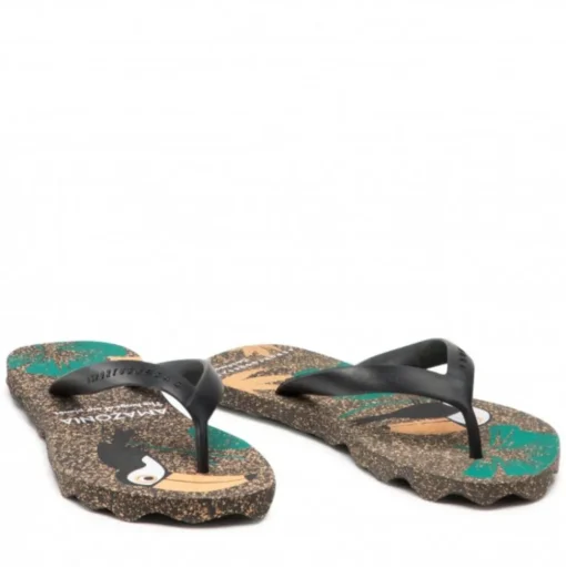 ASPORTUGUESAS Zehentrenner FlipFlop schwarz Papagei  P018116005