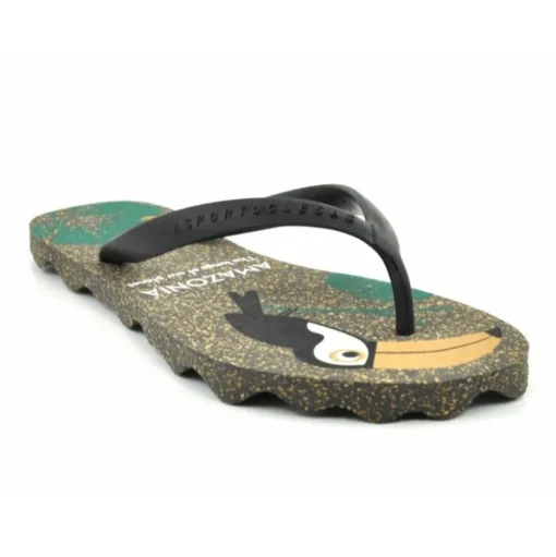 ASPORTUGUESAS Zehentrenner FlipFlop schwarz Papagei  P018116005