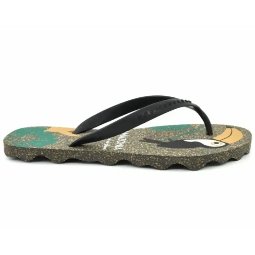 ASPORTUGUESAS Zehentrenner FlipFlop schwarz Papagei  P018116005