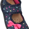 Beck Hausschuh Mädchen blau Glitzer Schleife 3038/05