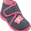 Beck Hausschuh Mädchen Schmetterling blau rosa 676/05