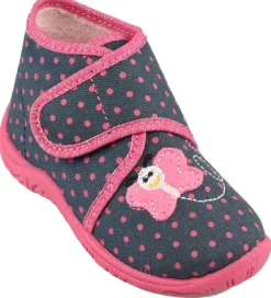 Beck Hausschuh Mädchen Schmetterling blau rosa 676/05