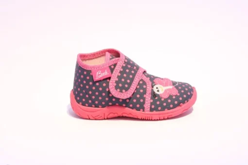 Beck Hausschuh Mädchen Schmetterling blau rosa 676/05