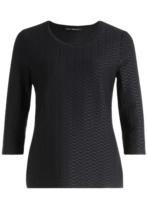 Betty Barclay Basic 3/4 Arm Shirt BLAU / SCHWARZ / WEIß 21582794