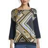 Betty Barclay Bluse Shirt 3/4 blau camel 20441132