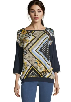Betty Barclay Bluse Shirt 3/4 blau camel 20441132