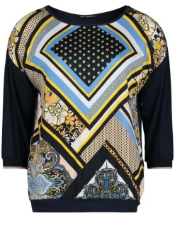 Betty Barclay Bluse Shirt 3/4 blau camel 20441132