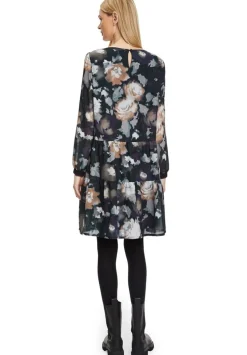 Betty Barclay Chiffonkleid florales Muster Knielang schwarz S22 12331517