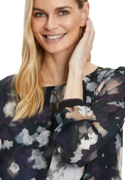 Betty Barclay Chiffonkleid florales Muster Knielang schwarz S22 12331517
