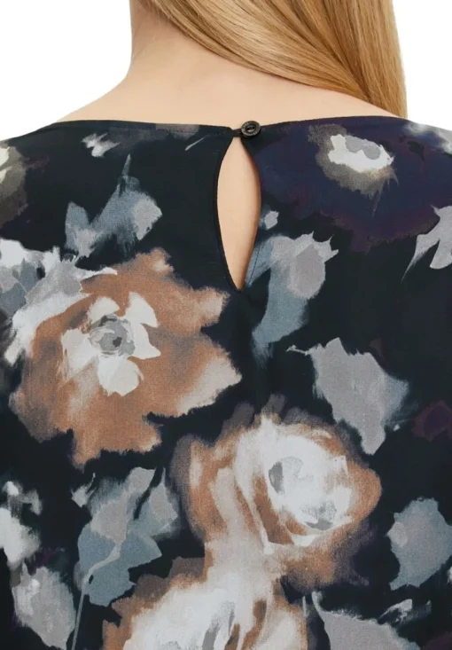Betty Barclay Chiffonkleid florales Muster Knielang schwarz S22 12331517