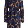 Betty Barclay Hemdblusenkleid Allover- Print Bindegürtel blau S23 14242212