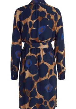 Betty Barclay Hemdblusenkleid Allover- Print Bindegürtel blau S23 14242212