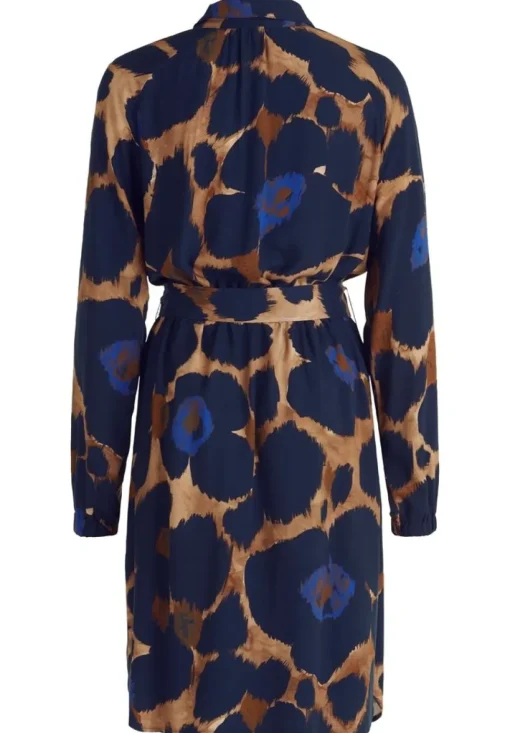Betty Barclay Hemdblusenkleid Allover- Print Bindegürtel blau S23 14242212