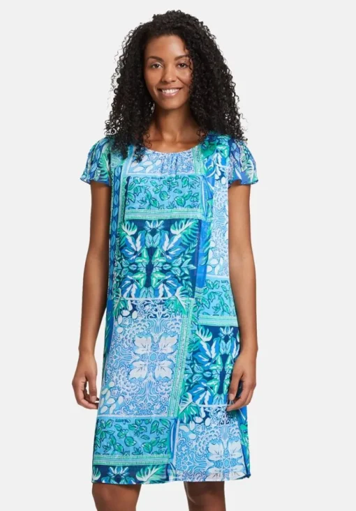 Betty Barclay Kleid Chiffon blau Knieumspielend S14 15782589