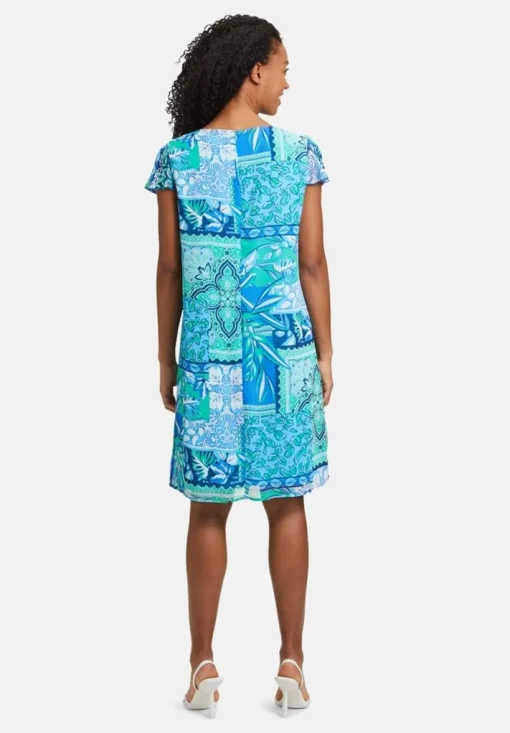 Betty Barclay Kleid Chiffon blau Knieumspielend S14 15782589