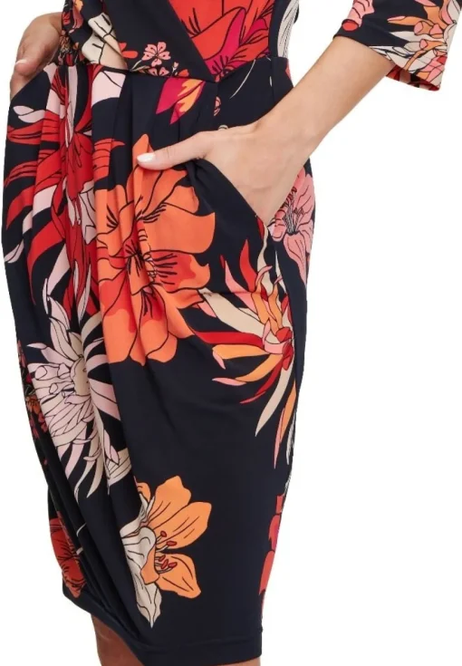 Betty Barclay Kleid Jersey 3/4 Arm floral blau rosa S12 11301029