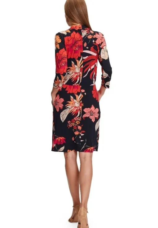 Betty Barclay Kleid Jersey 3/4 Arm floral blau rosa S12 11301029