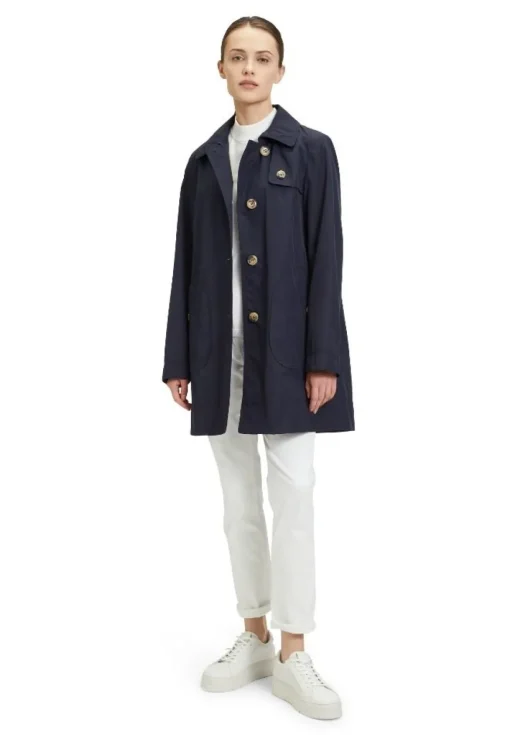 Betty Barclay Kurzmantel Reverskragen aufgesetzte Taschen beige, blau S14 76152036