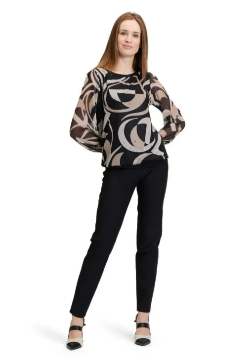 Betty Barclay Langarm-Shirt SCHWARZ/BEIGE PATTERN 23561099