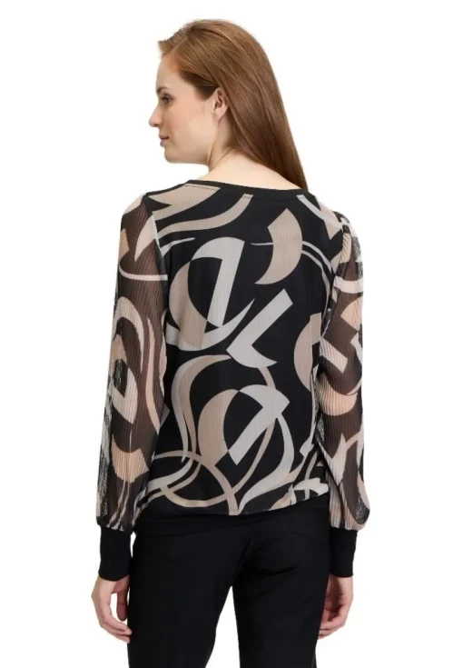 Betty Barclay Langarm-Shirt SCHWARZ/BEIGE PATTERN 23561099