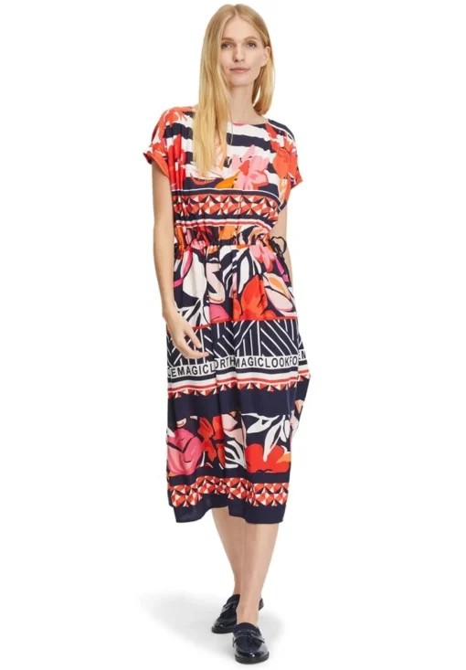 Betty Barclay Maxikleid florales Muster rot blau S13 13951957