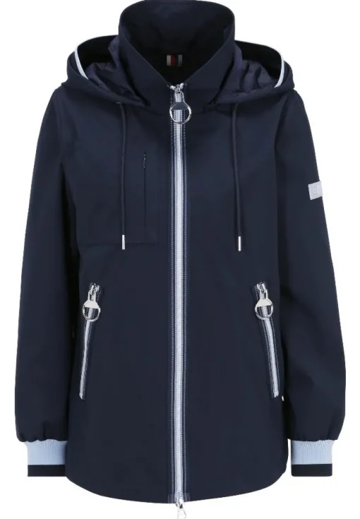 Betty Barclay Outdoorjacke Kapuze Stehkragen Zweiwege Reißverschluss blau S14 76421518