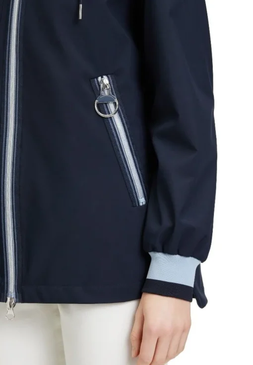 Betty Barclay Outdoorjacke Kapuze Stehkragen Zweiwege Reißverschluss blau S14 76421518