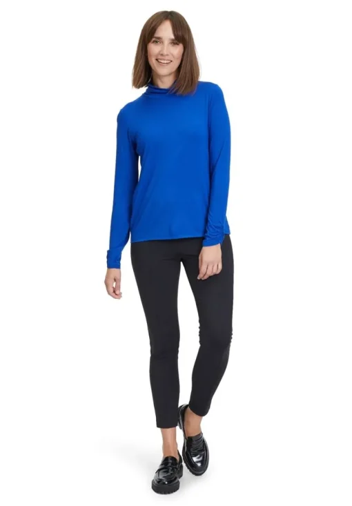 Betty Barclay Rollkragenshirt Raffung blau S23  28902063