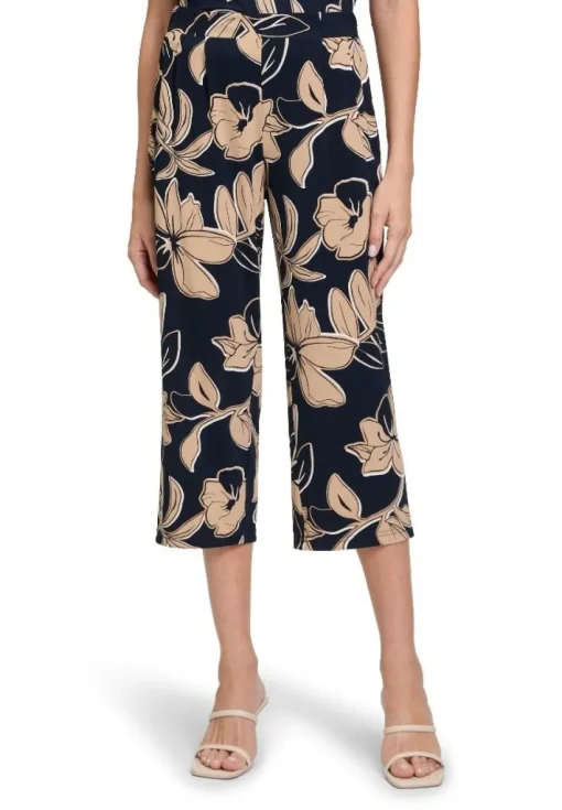 Betty Barclay Schlupfhose Floraler- Print Bundfalten blau S24 60272705